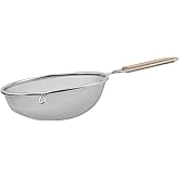 Winco Strainer with Single Fine Mesh, 8-Inch Diameter, Medium, Stainless Steel, Tan,Silver