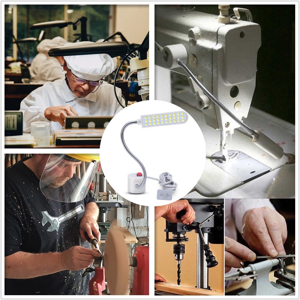 Harmiey Sewing Machine Light (36LED) Gooseneck Work Light With Magnetic Mounting Base, White Soft Lamp for Lathes, Drill Presses, Workbenches