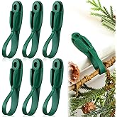 Relaxweex 6 Pcs Christmas Garland Hanger for Mantle No Drill Garland Hangers Hooks Wreath Ties Fireplace Stocking Holder Stretchable Silicone Adhesive Straps for Door Frame Stairways (Green)