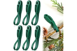 Relaxweex 6 Pcs Christmas Garland Hanger for Mantle Garland Hooks Christmas Wreath Ties Stocking Holder Reusable Silicone Adhesive Straps for Wreath Fireplace Mantle Stairways (Green)