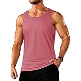 TACVASEN Men's Tank Top Cotton Moisture Wicking Muscle Shirt Summer Sleeveless Shirts Gym Workout Tank