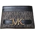 Michael Kors 35S3G6RD3B Brown/Black With Gold Hardware MK Logo Design Women's Card Case