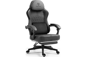 MEENICE Gaming Chair with Footrest and Pocket Spring Cushion,Big and Tall Game Chair with Cooling Gel and Massage Lumbar,Adjustable High Back Ergonomic Computer Chair for Adults-Supports up to 300LBS Black ﻿