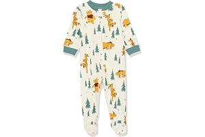 Amazon Essentials Disney | Marvel | Star Wars Unisex Babies' and Toddlers' Snug-Fit Cotton Footed Pajamas, Multipacks