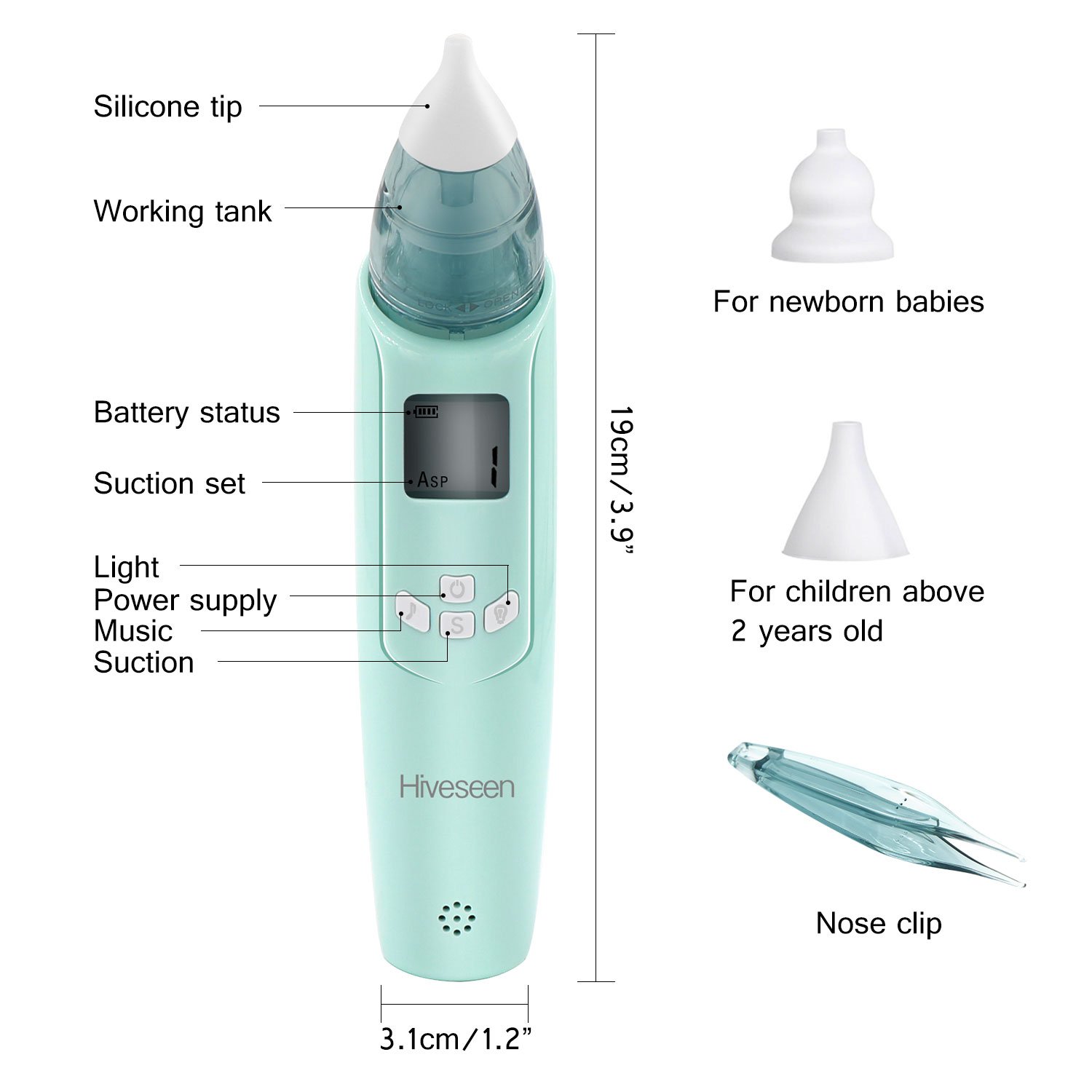 hiveseen baby nasal aspirator