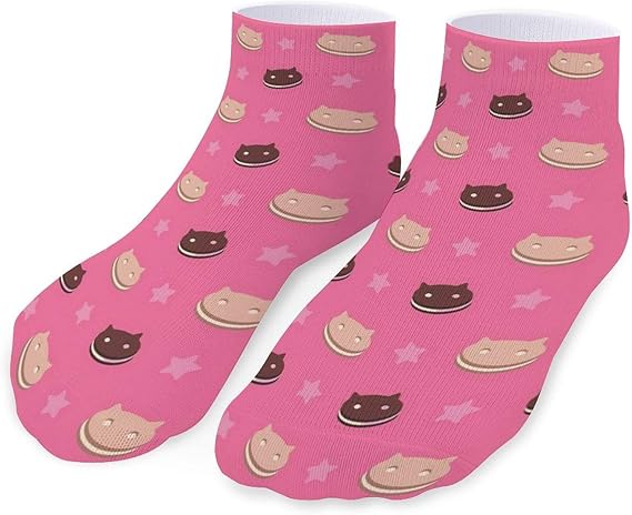 Amazon クッキー ビスケット 星 ピンク 靴下 レティース メンズ くるぶし スポーツ ソックス クールソックス ショート 滑り止め 通気 吸汗 抗菌防臭 おもしろ靴下 学生 通勤 おしゃれ カジュアル カラフル 男女兼用 スポーツソックス 通販