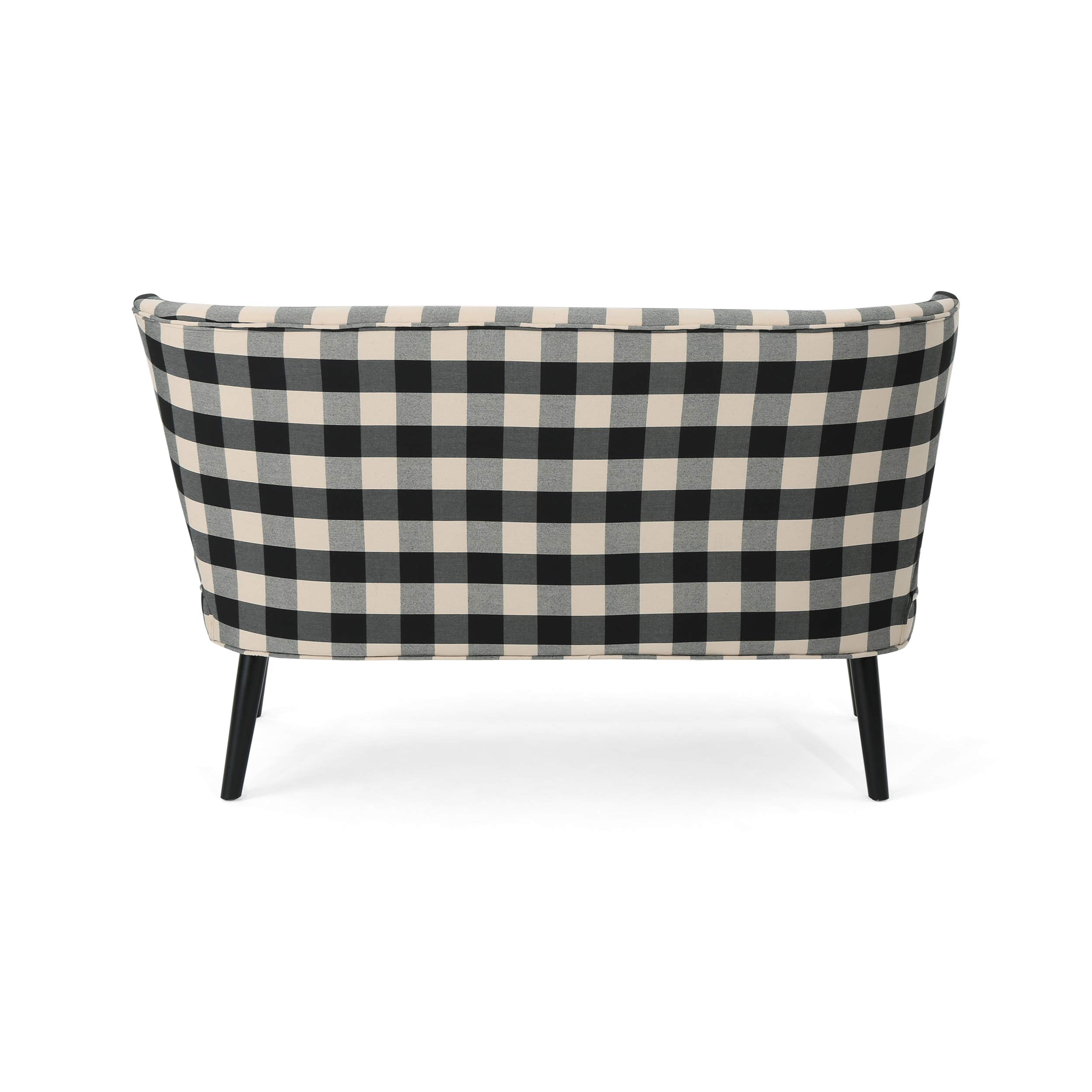 (similar)Christopher Knight Home Dumont Modern Farmhouse Fabric Settee, Black Checkerboard