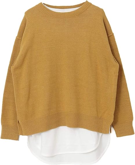 Amazon サニーレーベル ニット セーター インナー付ニットプルオーバー レディース La06 22r011 イエロー Free セーター 通販