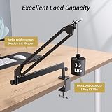 TONOR T20LP Low Profile Mic Arm Desk Mount 3/8 5/8 Adapter 74cm Reach view 3