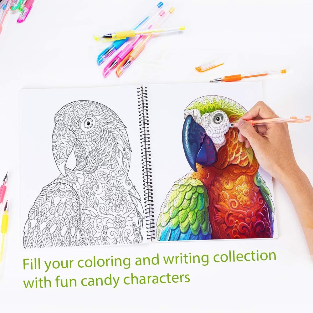 24 Colors Gel Pens, Coloring Gel Pen Art Markers for Journal Adult Coloring Books Drawing Note Taking, 40% More Ink for Kids: Arts, Crafts & Sewing
