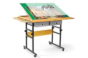 ALL4JIG 1500 Pieces Jigsaw Puzzle Table with Legs, 34.2"x25.2" Adjustable Puzzle Board for Adults, 3-Tilting Angles, Multi-Functional with 4+2 Drawers & Protective Cover
