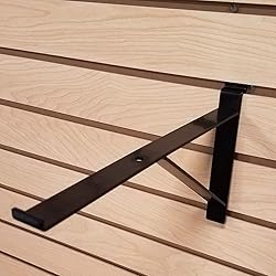 12" Black Heavy Duty Slatwall Shelf Bracket with
