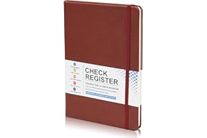 COOZMENT Check registers for Personal Checkbook,Income and Expense Log Book,Inner Page Widened Checkbook Register,Account,Color Inner Pages Helps Reduce Eye Strain,Hardcover PU,5.7"×8.3"