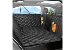 EAMEFIA Dog Car Seat Cover for Back Seat, Hard Bottom Back Seat Extender for Dogs - Supports 400lbs, 2025 New Waterproof, Scratch Resistant, Anti Slip Portable Dog Hammock,Suitable for Cars, SUVs and Trucks