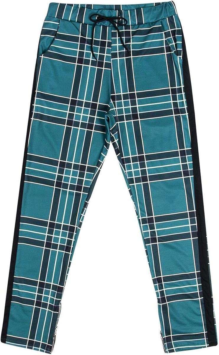 grey plaid sweatpants