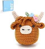 CROCHET BOX Complete Crochet Kit for Beginners Highland Cow Flower Style