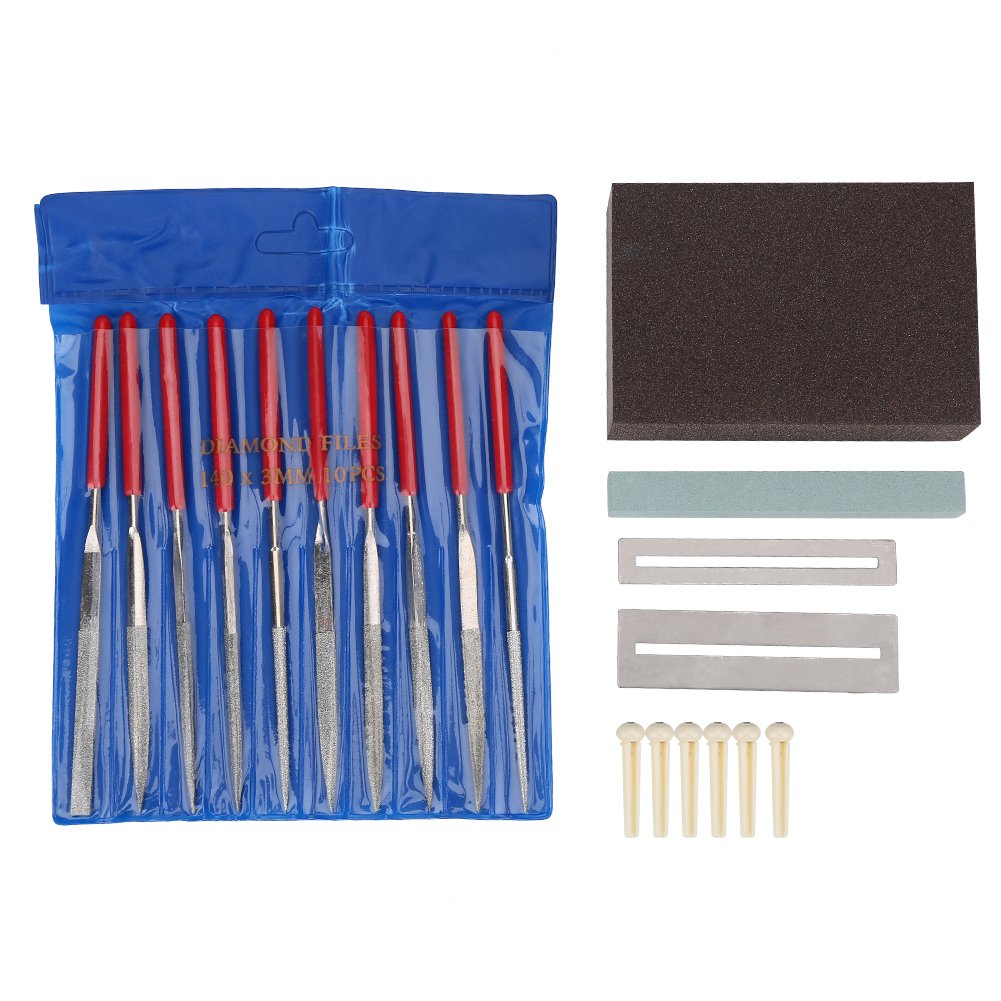 Guitar Bridge Saddle Nut Files Set Fret Nut Saddles Grinding Stone Grinding Sponge Kit for Guitar's Regular Maintenance 20 Pcs Punchingbag Cleaning, Repair And Maintenance