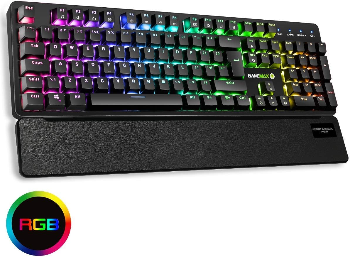 GameMax Strike RGB Mechanical Gaming Keyboard, Individual RGB LED Backlight, Outemu Red Switches, Anti-Ghosting Keys