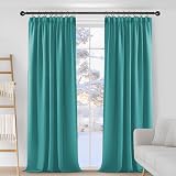 Deconovo Thermal Insulated Blackout Curtains Turquoise 66x84 Two Panels view 3