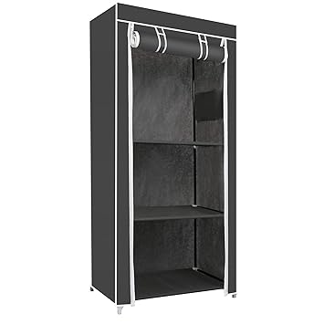 Vinsani Single Canvas Foldable Clothes Wardrobe Closets Cupboard