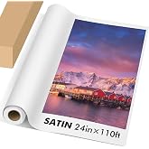 Koala Roll Photo Paper Resin Coated 24in x 110ft Satin Photo Print Paper | for Inkjet Printers, Waterproof, Quick Dry, High Resolution for Photography, Art Prints &amp; Posters