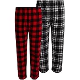 Mad Game Boys Pajama Pants - 2 Pack Soft Sleepwear Micro Polar Fleece Printed Plaid Pajama Bottoms for Kids