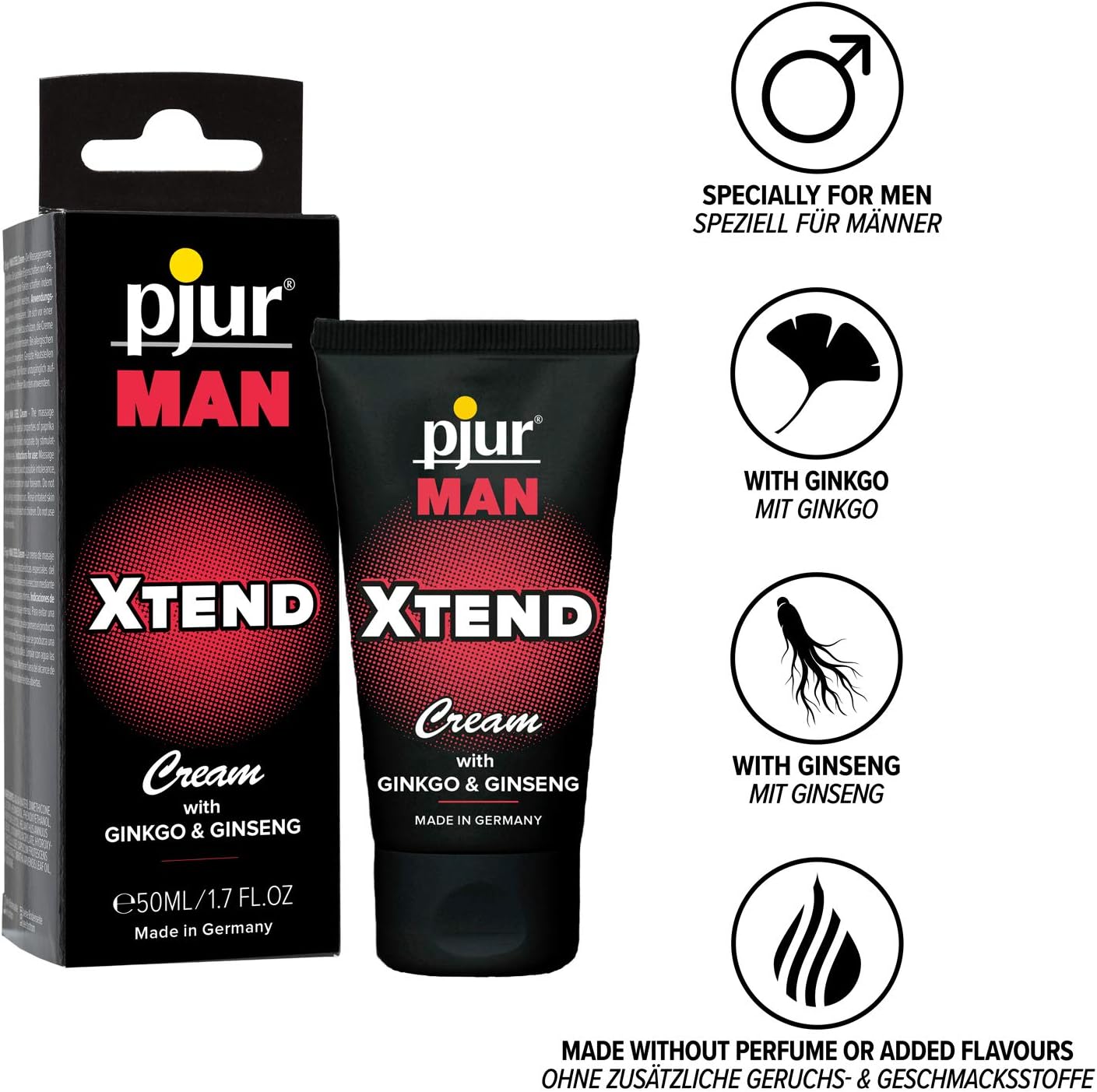 pjur Man XTEND Cream - Erection Cream for Men who Want More - with Ginkgo and Ginseng Extract for prolonged Pleasure (50ml) - Image 3