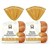 Hero Classic Hamburger Buns - Burger Buns | Net Low Carb Buns | High Fiber, 1g Net Carbs, 0g Sugar &amp; 90 Calories Per Serving Burger Rolls (16 Buns, Pack of 2)