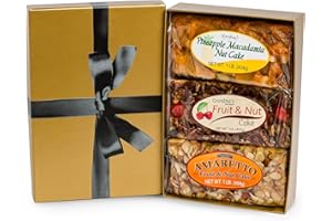 Beatrice Bakery Co. Heavenly Trio, Grandma's Old Fashioned Fruit and Nut Freshly Made, Brandy, Bourbon and Rum Fruitcake, Est. 1917 (3 Count, 16 oz Each)