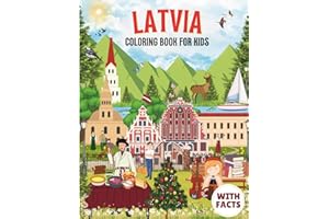Latvia Coloring Book for kids with facts