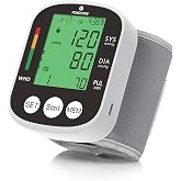 FDA-Cleared Wrist Blood Pressure Monitor for Home Use | One-Touch, 2 User x 99 Memory, Large Display, USB-C or Battery Powered, Carrying Case, Lightweight for Daily Home BP Tracking