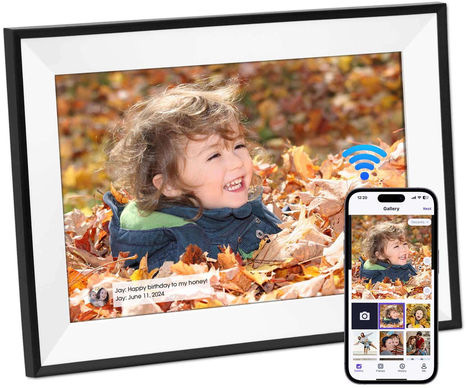 Ekasoco WiFi Digital Photo Frame 10.1 Inch, Digital Photo Frame 1280x800 IPS Touchscreen Photo Frame Digital with 32GB Memory, Auto-Rotate, EasySetup, Share Photos & Videos Anywhere via Uhale APP