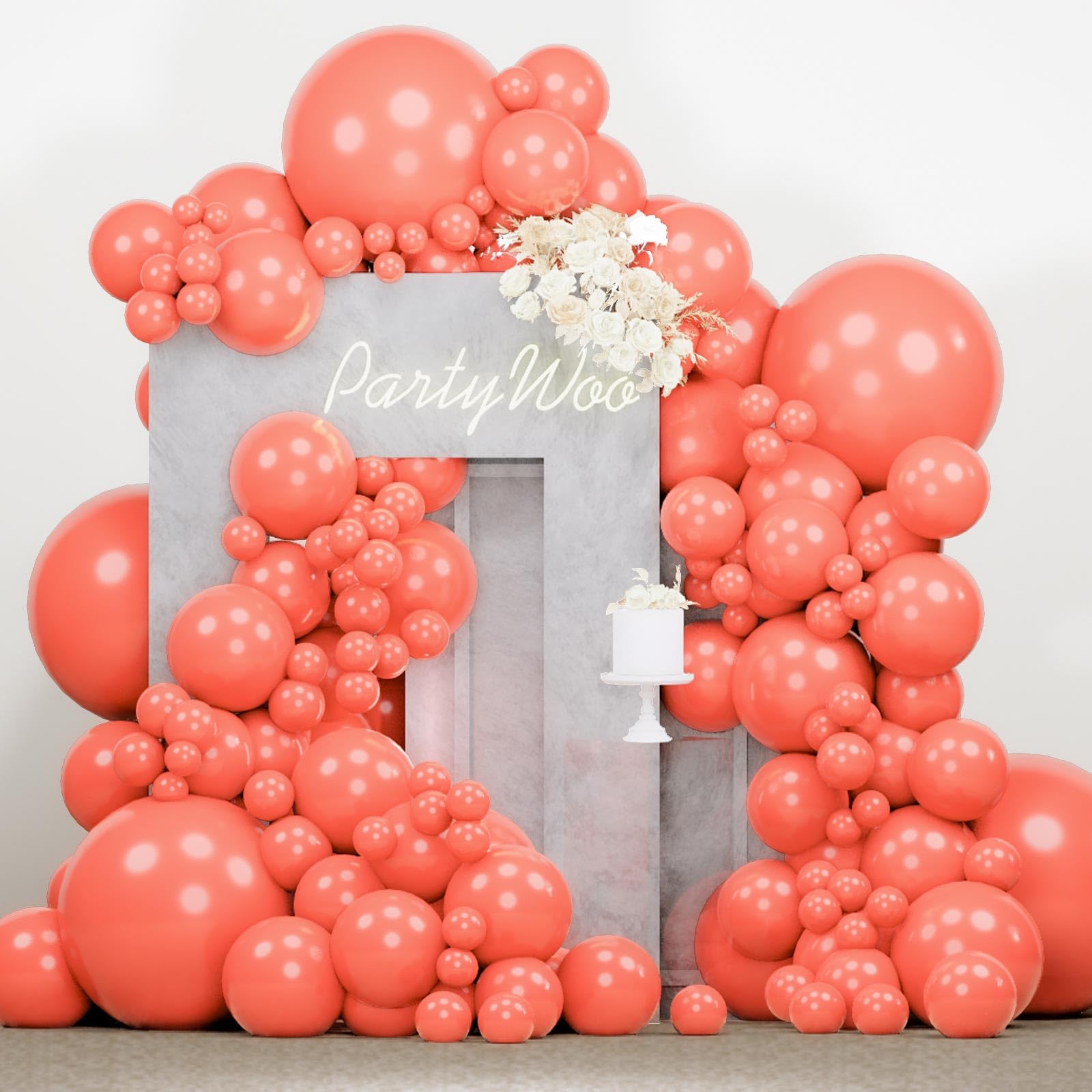 Photo 1 of PartyWoo Coral Balloons 138 pcs Different Sizes of 18 12 10 5 Inch Coral Light Red Latex Helium Balloon Arch Kit Garland for Wedding Baby Shower Gender Reveal Summer Birthday Party Decorations Red-Y22