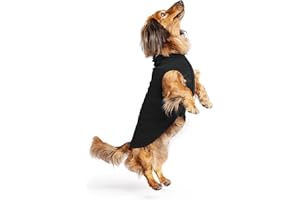 Gold Paw Stretch Fleece Dog Coat – Soft, Warm Dog Clothes, Stretchy Pet Sweater – Machine Washable, Eco Friendly – All Season – Sizes 2-33, Black, Size 12