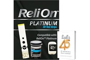 LUAL Platinum Test Strips 50 Count. Compatible with Platinum Meter, Testing Blood Glucose, Bundle with 45 Diabetes Decoded eBook Included (50 Count)