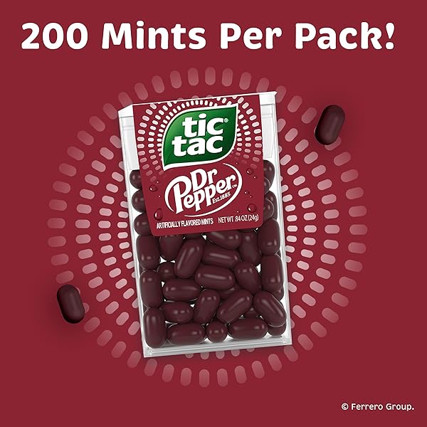 TIC TAC DR PEPPER, POCKET-SIZED MINTS, DR PEPPER FLAVORED ON-THE-GO REFRESHMENT, 3.4 OZ
