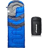MalloMe Sleeping Bag for Adults Kids Boys & Girls for Winter, Fall & Spring - Single & Double - Waterproof Lightweight & Port