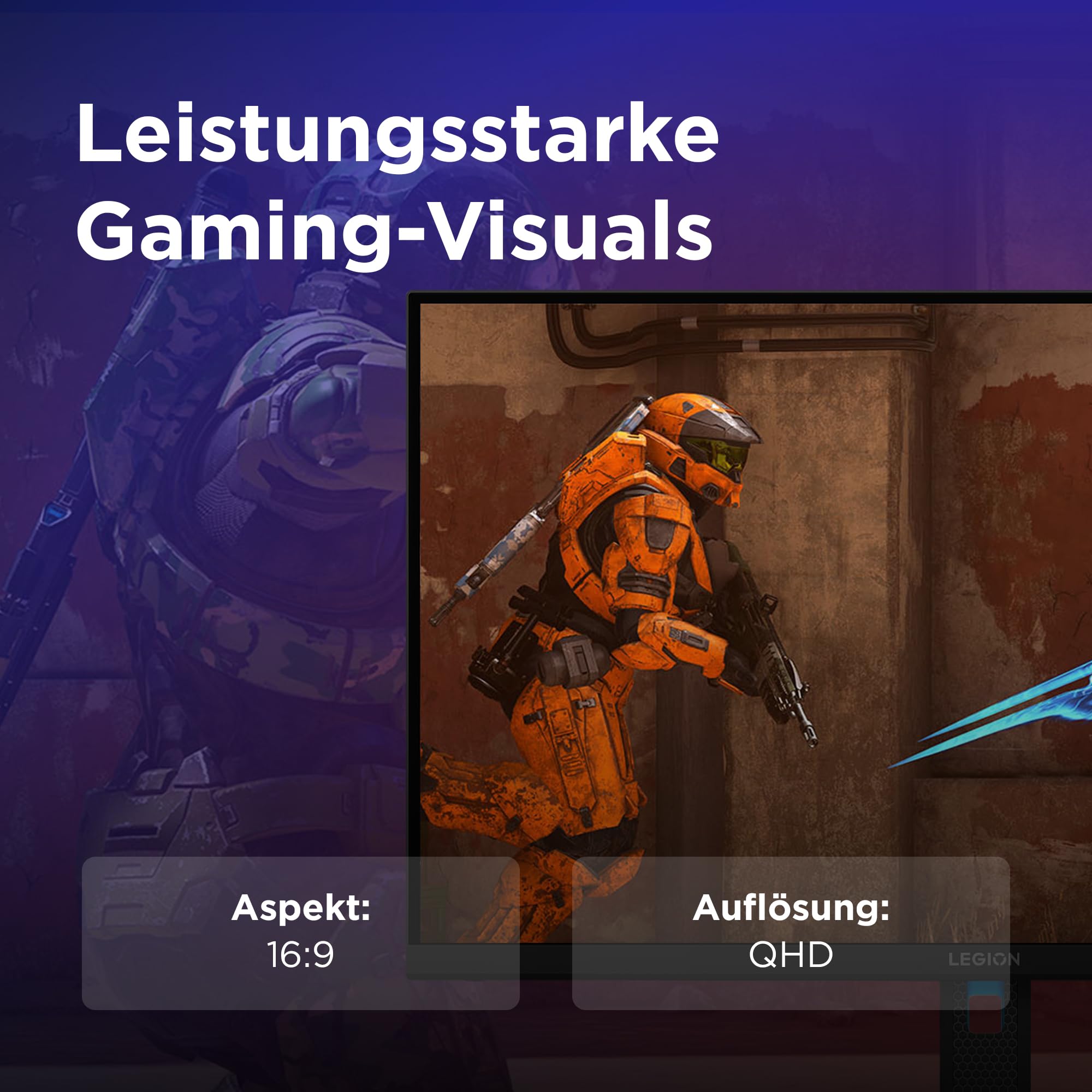 Lenovo Legion R27qe Gen 2 | 27" QHD WLED Gaming Monitor | 2560x1440 | 16:9 | 200 Hz | IPS-Panel | 0.5ms Reaktionszeit | HDMI | DisplayPort | TÜV Eye Comfort Schutz | Raven schwarz | 5.9 kg 6