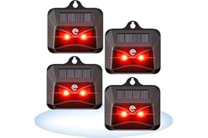 X-OCTENOL Solar Powered Coyote Deterrent Devices, 4 Pack Waterproof Racoon Repellent Predator Control Lights Used to Deterrent Raccon Coyote Fox Deer Protect Your Property Chicken Coop with Humane Deterrence