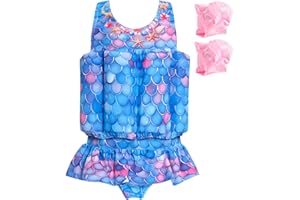 Summshall Baby Girls Swimsuit with Floatation Toddler One Piece Swimsuits Kids Swim Vest Swimwear Float Suit