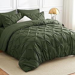 CozyLux Olive Green Comforter Set King - 7 Pieces