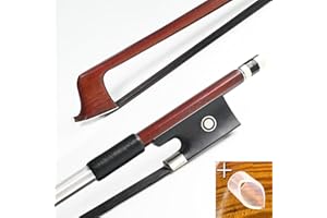 VINGOBOW Brazilwood Violin Bow 4/4 Full Size 74.5cm Ebony Frog Natural Mongolian Black Horsehair Well-Balanced Warm Tone