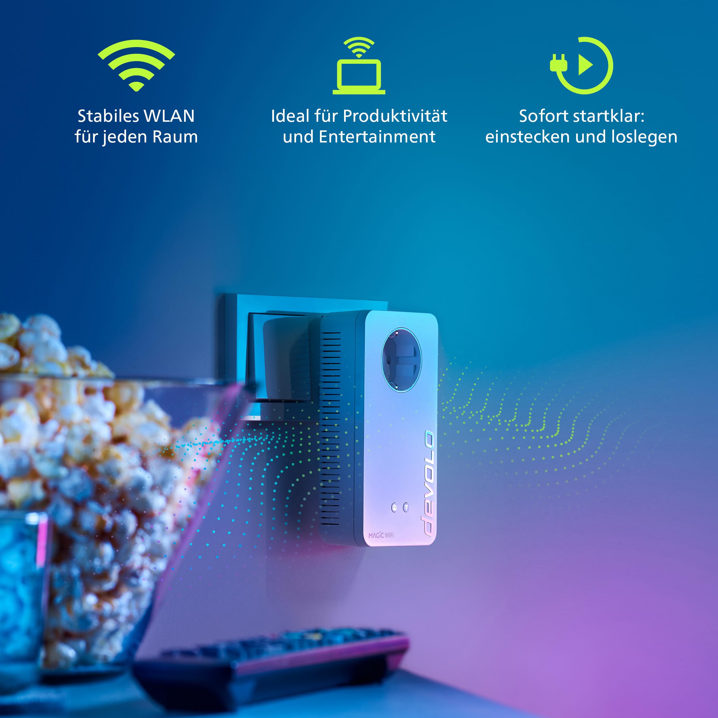 devolo Magic 2 WiFi 6 Next Starter Kit, WLAN Powerline Adapter, bis zu 3.000 Mbit/s über Wi-Fi 6, Mesh WLAN Steckdose, 2X Gigabit LAN, weiß 4