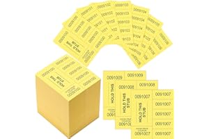Kosiz 504 Sheets 5 Bid Raffle Ticket with Different Numbers Per Sheet Chinese Auction Tickets for Events Church Basket Auction Silent (Dark Yellow)