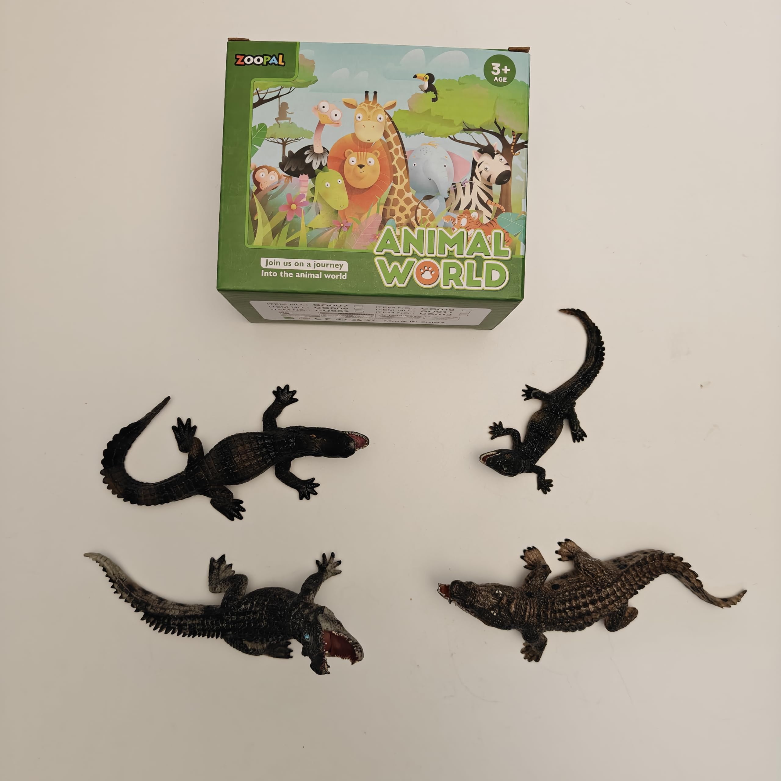 Photo 1 of 4PCS 4-7" Safari Crocodile Animals Toys