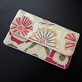 Enliven Beaded Clutch Bag for Women, Unique Pink Floral Purse, Artistic Evening Handbag for Weddings, Parties, and Gifts, Compact, Stylish Durable