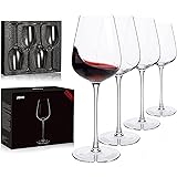 Hand Blown Italian Style Crystal Bordeaux Wine Glasses - Great Gift Packaging - Red Wine Glasses Lead Free Premium Crystal Cl