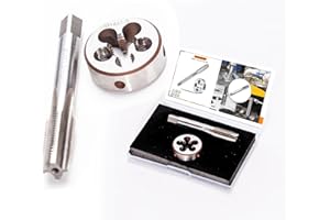 KIJOEERICA M14 x 1.5mm Metric Tap and Die Set, M14 x 1.5mm High-Speed Steel Machine Round Tap Die Set, Right Hand Thread Tap and Round Thread Die Tool