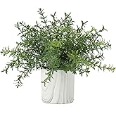 Hollyone Faux Plants Indoor Artificial Mini Potted Plants Plastic Green Plant Small Fake Plants Eucalyptus Decor in Pots for Home Table Room Bathroom Decor