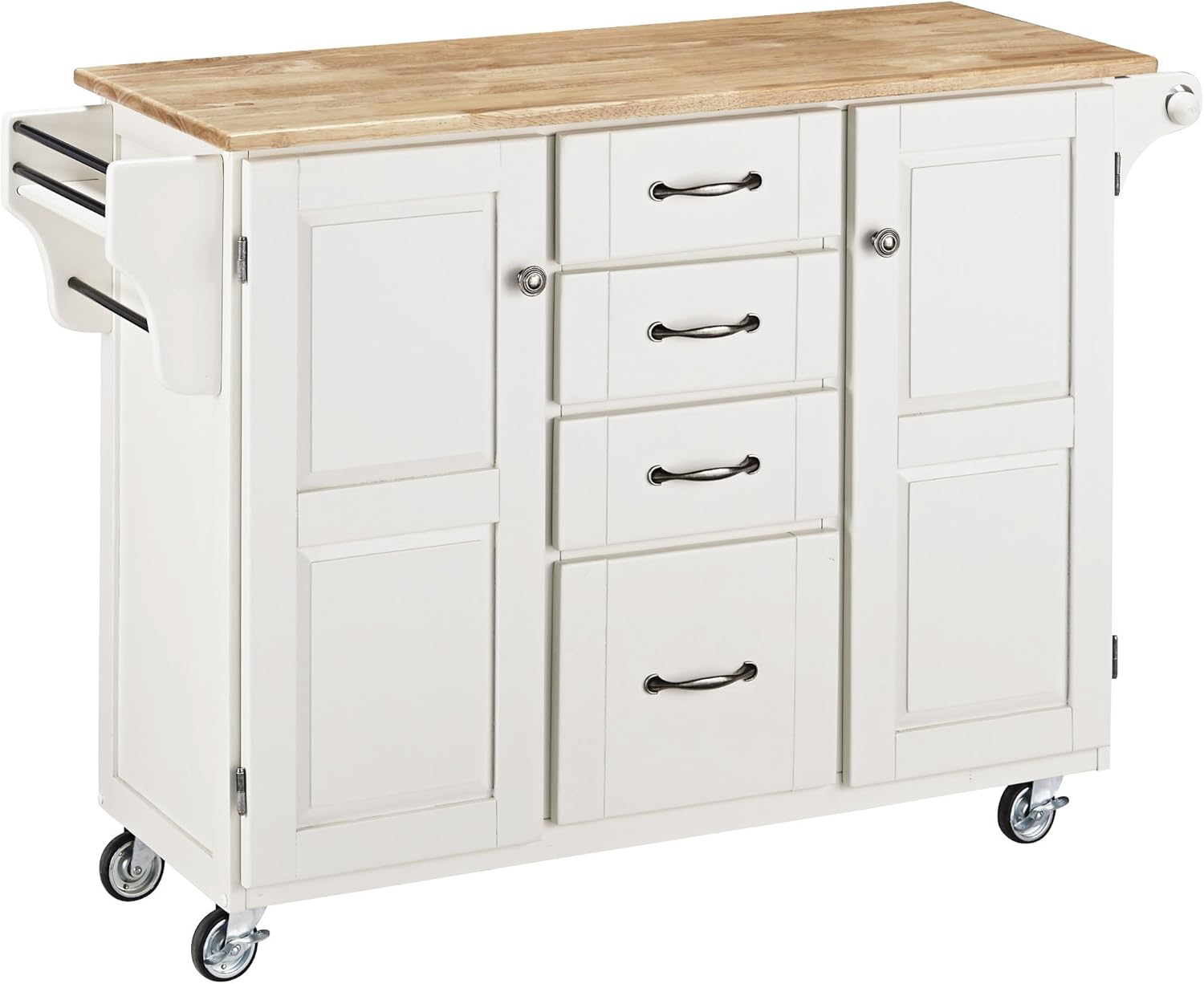 Best home styles liberty kitchen cart with wood top
